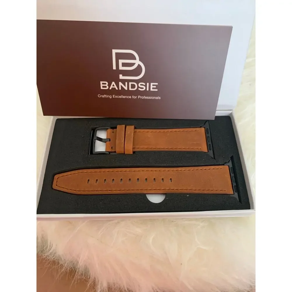 Vintage Leather Band Compatible with Apple Watch Band 44mm 45mm 49mm 42mm 41mm 4